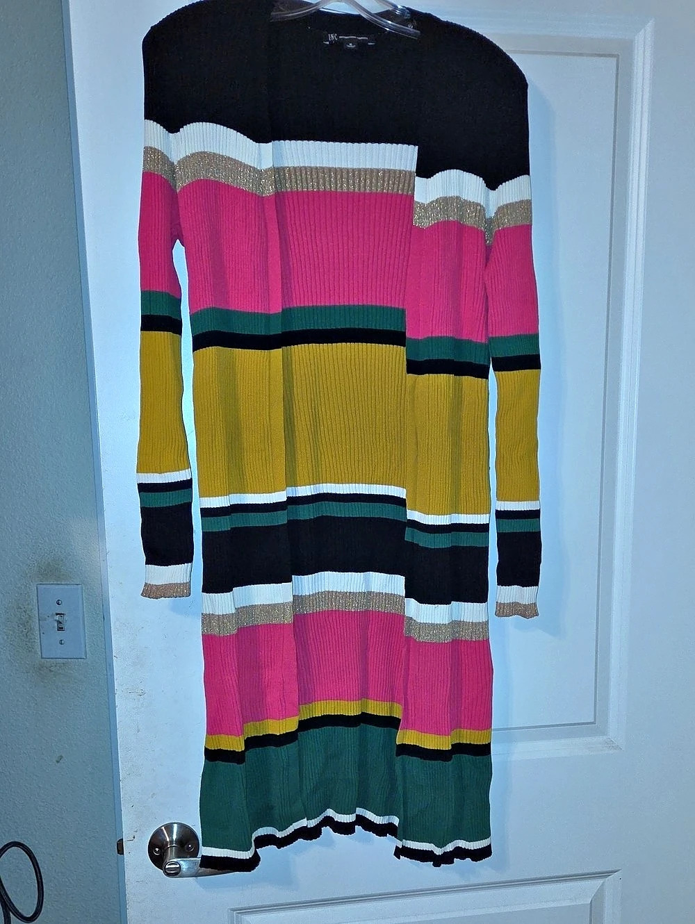 International Concepts Color Block Maxi Sweater Size Medium